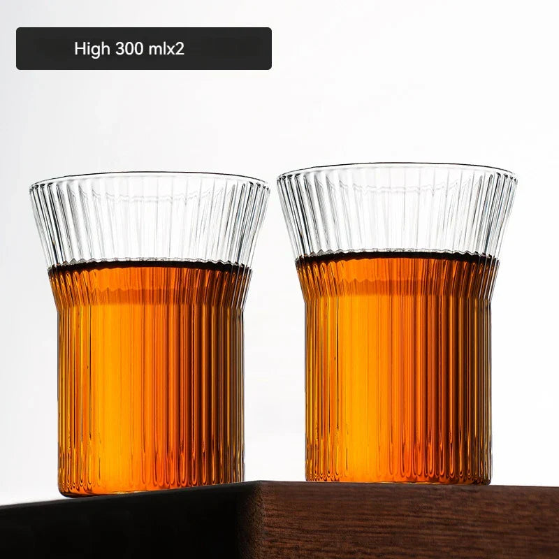 DecorBites™ Japanese Walnut Tea Cup Set - High-Grade Glass Coffee & Flower Tea Cups