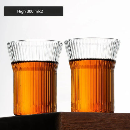 DecorBites™ Japanese Walnut Tea Cup Set - High-Grade Glass Coffee & Flower Tea Cups