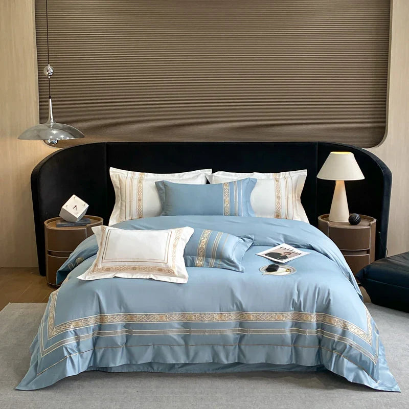 Decobites Luxury Gold Embroidery Hotel Style Bedding Set