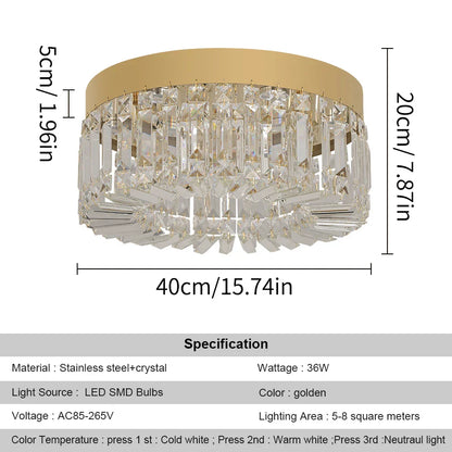 DecorBites™ Crystal Ceiling Chandelier: Modern LED Round Pendant Lamp for Luxury Home Decor