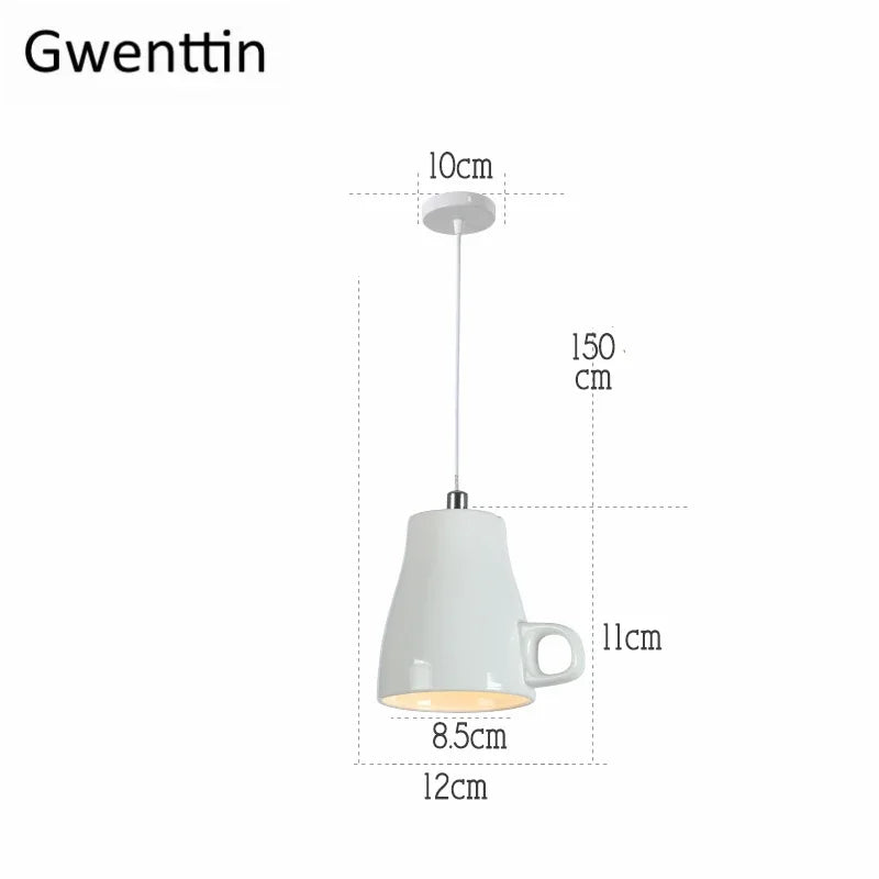 DecorBites™ Ceramic LED Pendant Lights: Nordic Teapot Design for Modern Living and Kitchen.
