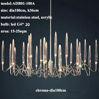 DecorBites™ Crystal Branch Chandelier: Nordic LED Pendant Light for Home Décor & Wedding Lighting