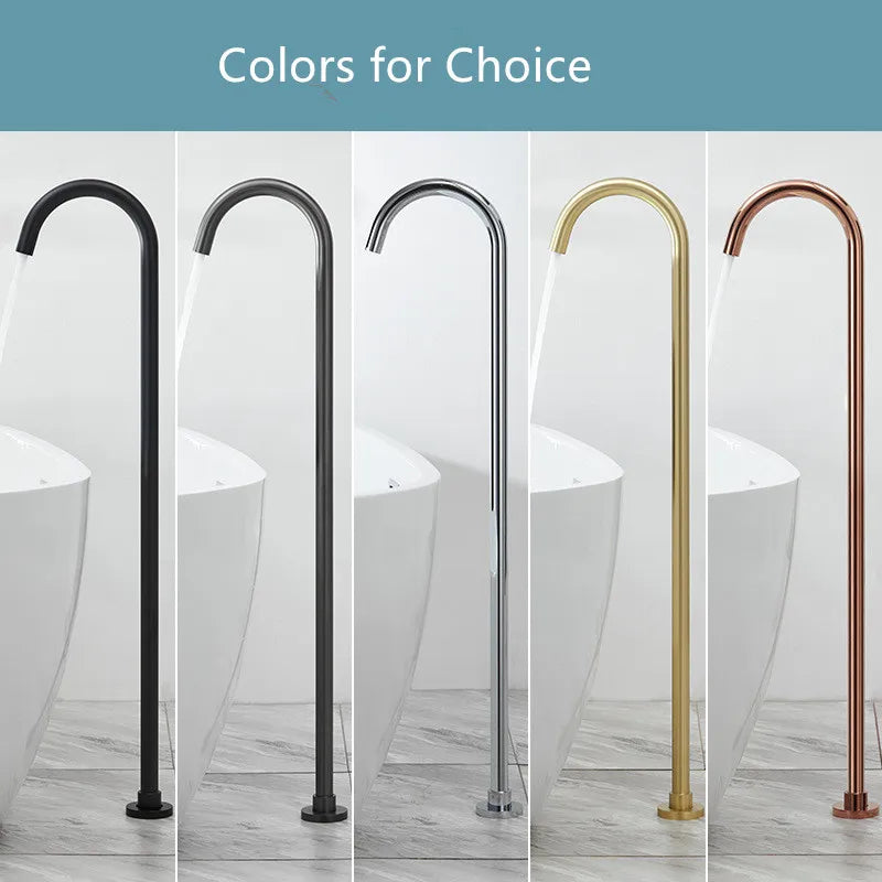 DecorBites™ Brushed Gold Black Floor Mounted Bathtub Shower Faucet