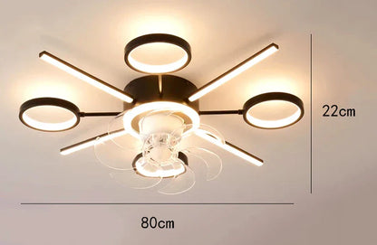 DecorBites™ Kids Bedroom LED Ceiling Fan with Bladeless Design and Remote Control