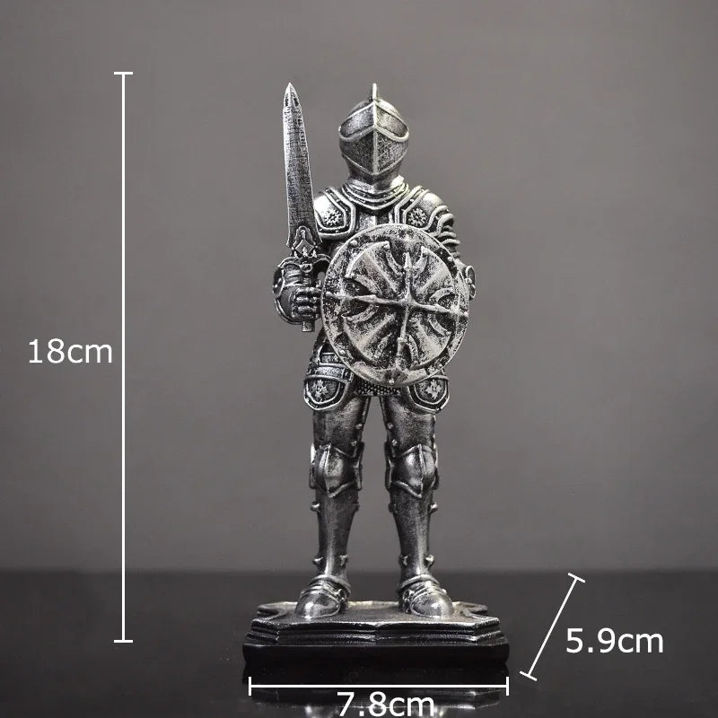 DecorBites™ Heavy Armored Knight Resin Statue Decoration for Desk and Room Aesthetic