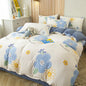 Decobites Flower Printed Washed Cotton Duvet Cover, Single/Queen/King Sizes