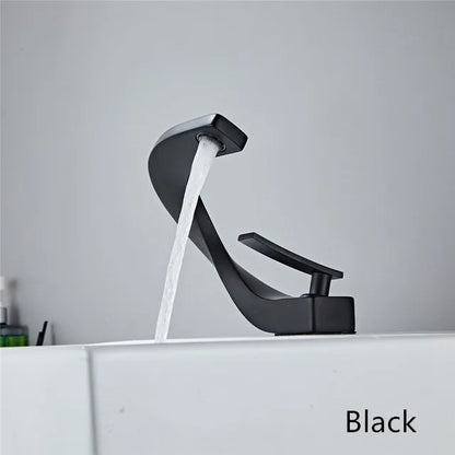 DecorBites™ Black & Gold Basin Faucet: Brushed Gold/Nickel/Chrome Mixer Tap, Hot & Cold Water