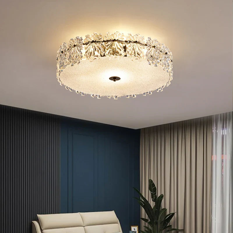 Lámpara de techo DecorBites™ con forma de hoja de arce de cristal para una sala de estar moderna, lujosa y minimalista