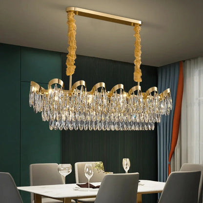 DecorBites™ LED Sunflower Crystal Ceiling Chandelier - Modern Living Dining Room Hanging Light