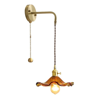 DecorBites™ Amber Glass LED Wall Sconce for Home Indoor Lighting