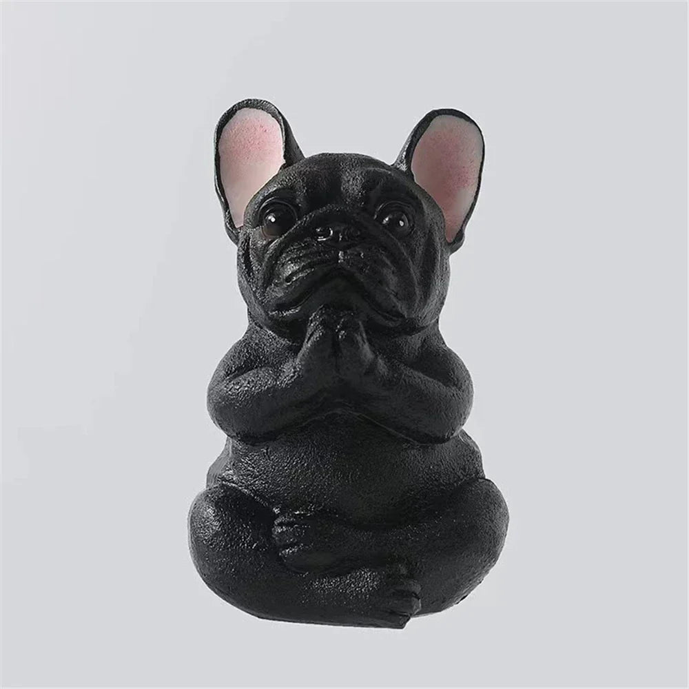 DecorBites™ Bulldog Resin Statue Yoga Sculpture Miniature Figurine Home Garden Decor