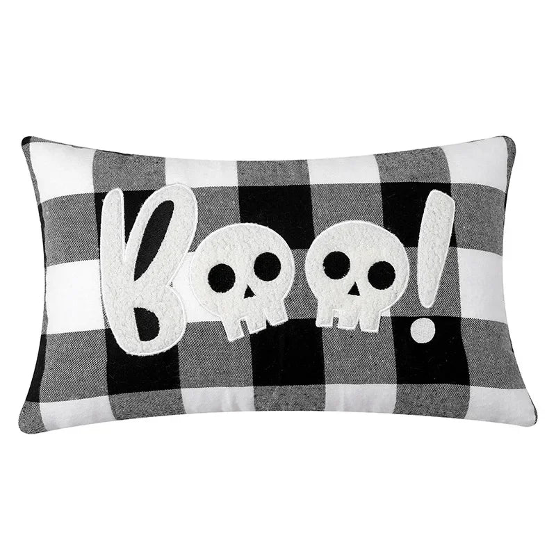 DecorBites™ Halloween Ghost Embroidery Pillow for Cozy Living Room Sofa Rest