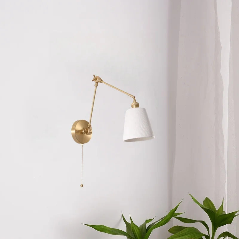 DecorBites™ Ceramic LED Wall Lamp with Pull Chain Switch for Stair, Bathroom, Living Room
