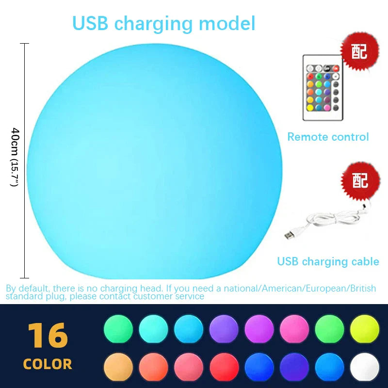 DecorBites™ LED Ball Lamp for Outdoor Courtyards & Gardens - Rechargeable Landscaping Light