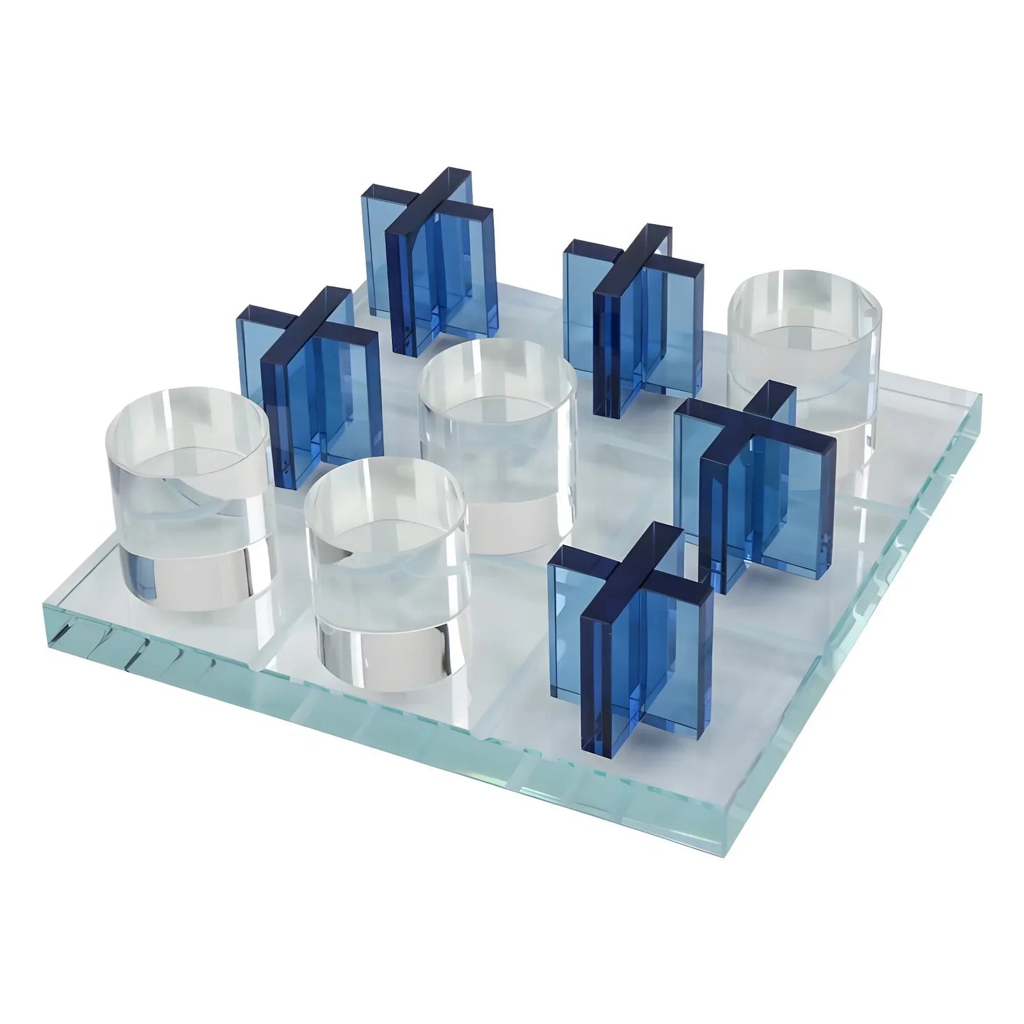 DecorBites™ Crystal Chessboard: Elegant Three-dimensional Glass Tray Chess Set