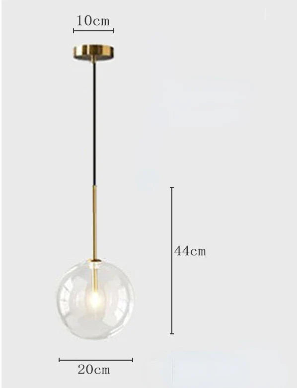 Modern Clear Glass Pendant Light With Gold Finish