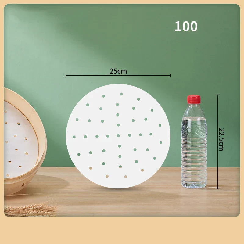 أوراق تزيين مقلاة الهواء بالبخار من ديكوربايتس™ - 100 قطعة من أدوات الخبز غير اللاصقة الماصة للزيت