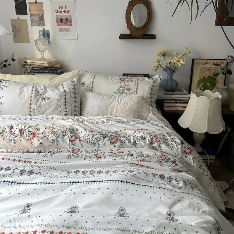 Decorbites™ Baumwoll-Bettwäsche-Set mit Blumenmuster: Einzel- bis King-Größen, einfarbig, 100% Baumwolle