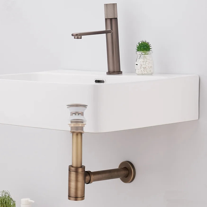 DecorBites™ Brass Air Isolation Deodorant Basin Drain Pipe - Anti-Spill Water Drain