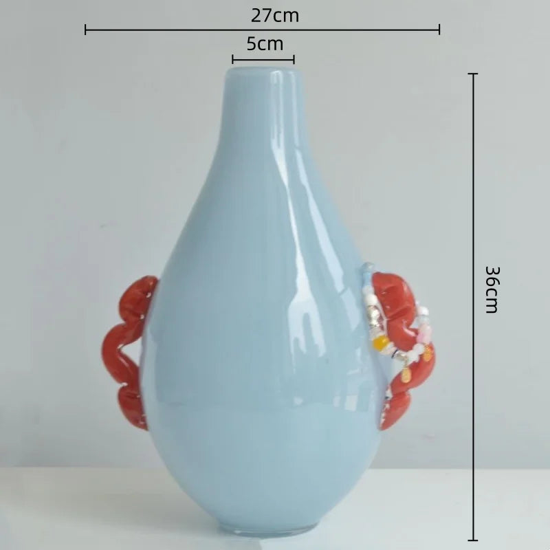 DecorBites™ Glass Geometric Flower Vase Home Decor Art Bottle Floral Arrangement Accessory