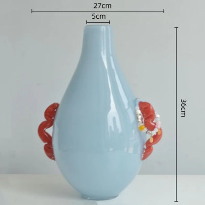 DecorBites™ Glass Geometric Flower Vase Home Decor Art Bottle Floral Arrangement Accessory