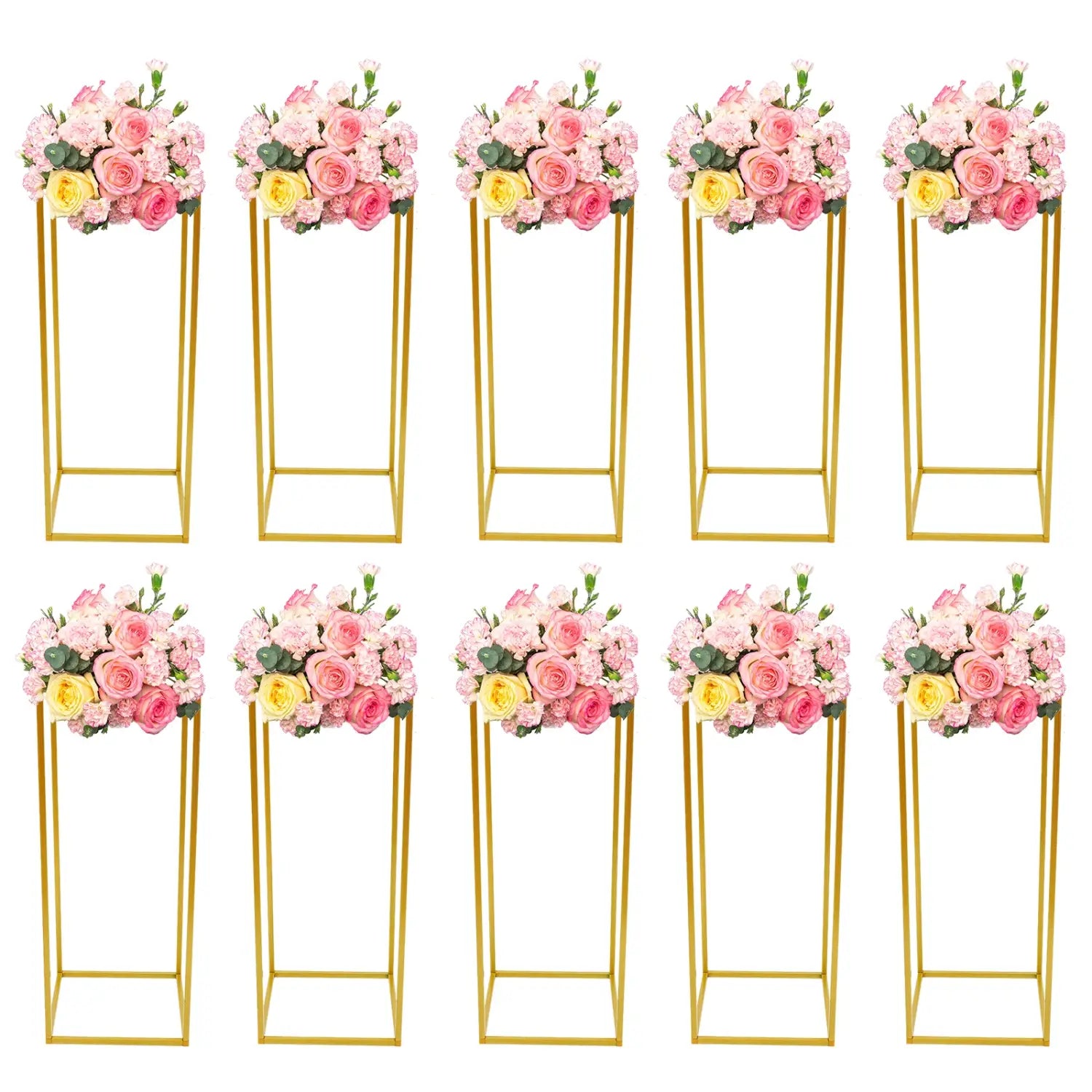 DecorBites™ Gold Metal Wedding Flower Stand Set