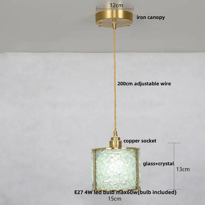 DecorBites™ Glass Crystal LED Pendant Light - Adjustable Luxury Fixture for Kitchen, Foyer, Bathroom