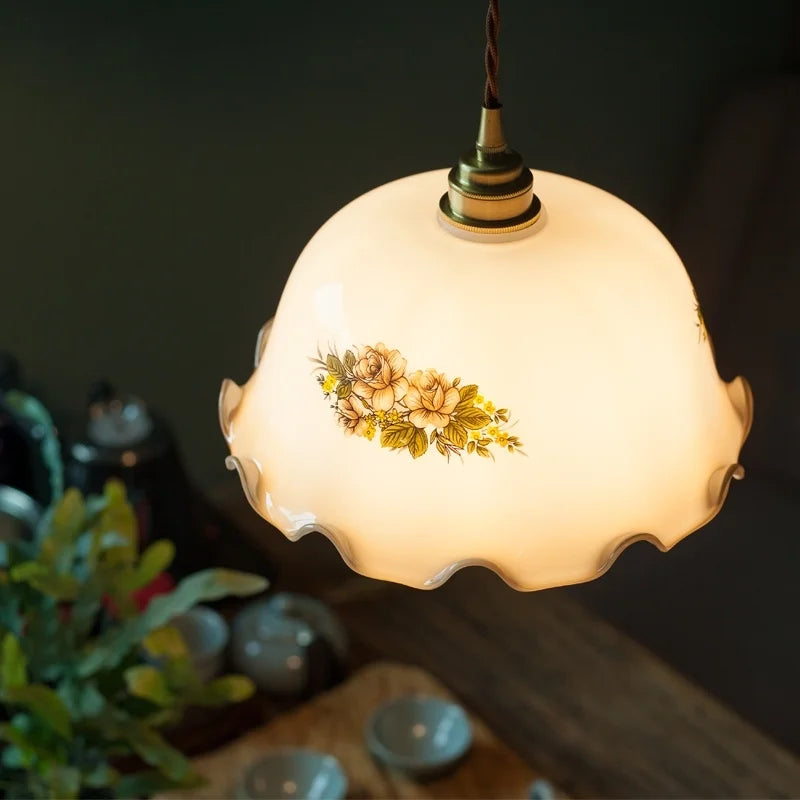 Decorbites™ Sahne Vintage Messing Glas LED-Hängeleuchte für Restaurant Bar Café Loft