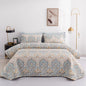 Decobites Cotton Quilted Bedspread Bed Cover Set for Queen King Double Bed