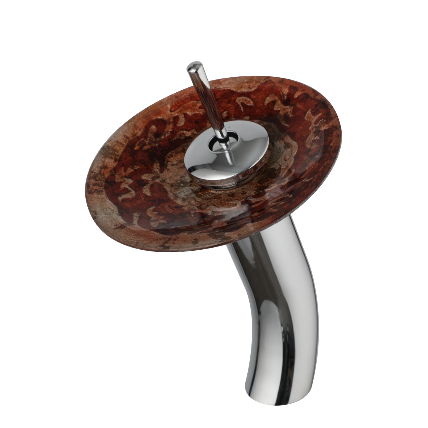 DecorBites™ Glass Rocker Handle Basin Faucet, Waterfall Mixer Taps, Chrome Finish