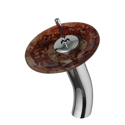 DecorBites™ Glass Rocker Handle Basin Faucet, Waterfall Mixer Taps, Chrome Finish