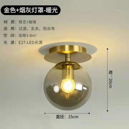 DecorBites™ Gold Ball Glass Ceiling Lamp: Modern Nordic Living Room Lights for Loft Decor