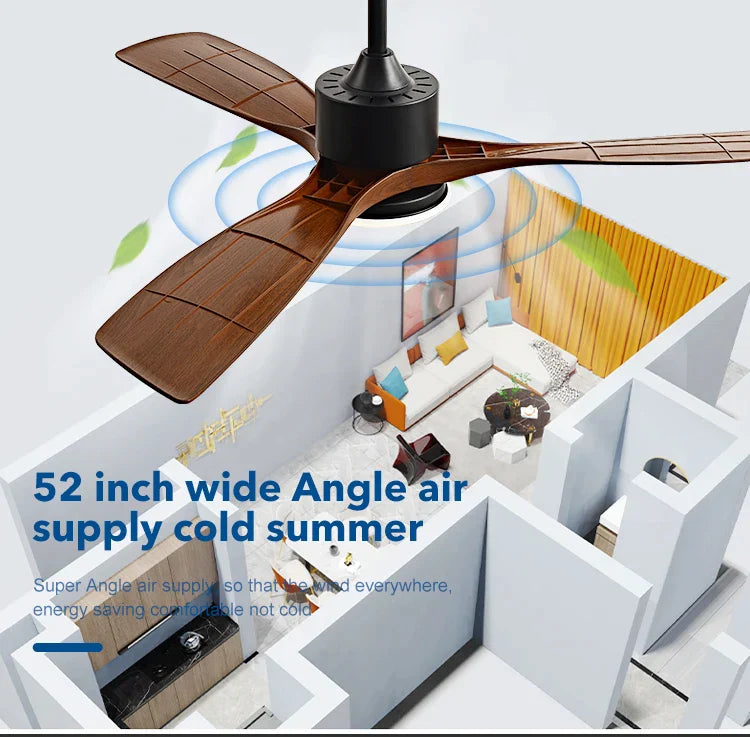 DecorBites™ Black Walnut Grain Ceiling Fan with LED Light & Remote Control