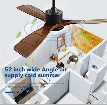 DecorBites™ Black Walnut Grain Ceiling Fan with LED Light & Remote Control