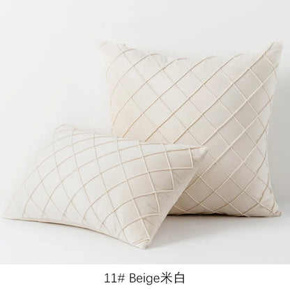 DecorBites™ Embroidered Lattice Cushion Cover Pleat - 45X45CM