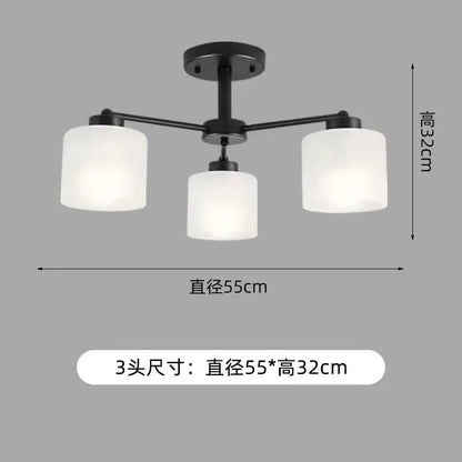 DecorBites™ LED Black/Gold Ceiling Chandelier with Lampshade for Elegant Living Room Decor