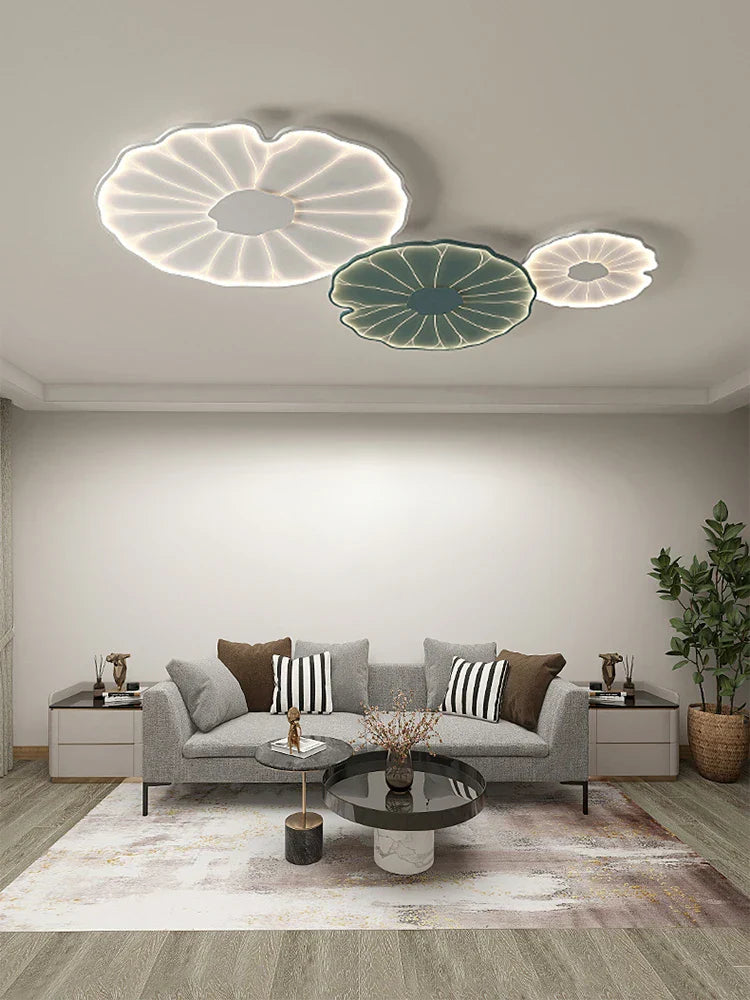 DecorBites™ Lotus Leaf Design LED Ceiling Lamp: Smart Chandelier Light for Home Décor