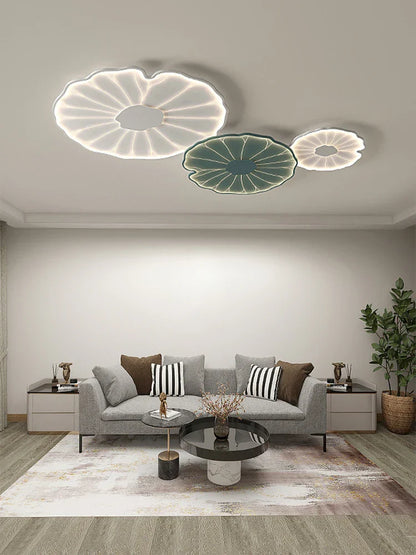 DecorBites™ Lotus Leaf Design LED Ceiling Lamp: Smart Chandelier Light for Home Décor