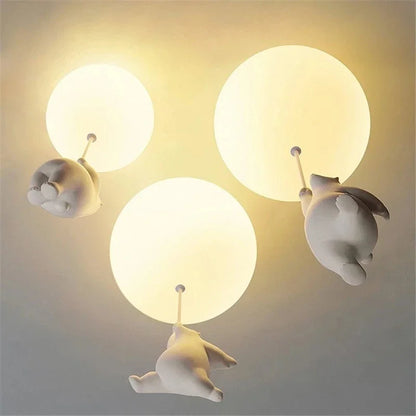 DecorBites™ Kids Bear LED Ceiling Light - Designer Bedroom Pendant Lamp
