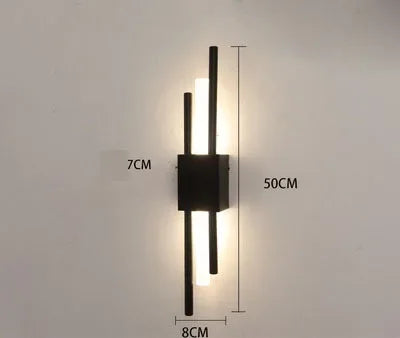 DecorBites™ Gold Tube Wall Sconce Iron Acrylic Modern Bedroom Living Room Lamps