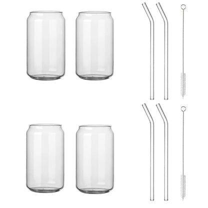 Taza de vidrio DecorBites™ con tapa de bambú - Taza de vidrio de borosilicato de alta calidad para té, jugo y café