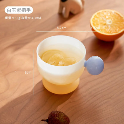 DecorBites™ Glass Spherical Handle Coffee Mug, 310ml