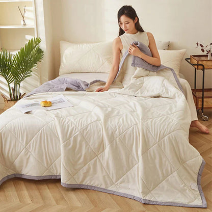 Decobites Quilted Summer Blanket: Soft & Breathable Double Comforter