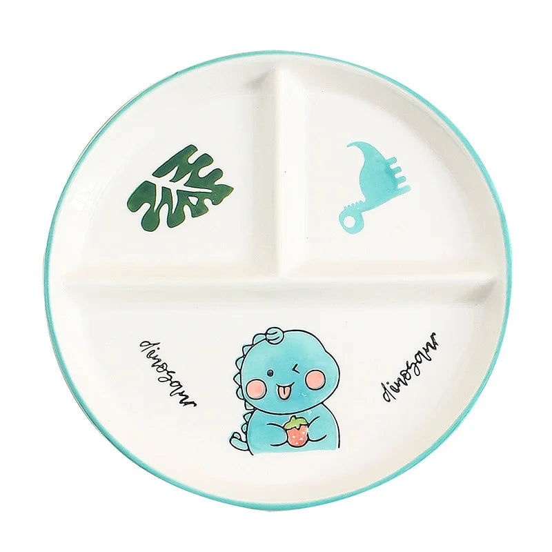 DecorBites™ Kids Cartoon Grid Plate - Fun & Functional Divider Dish for Breakfast & Snacks