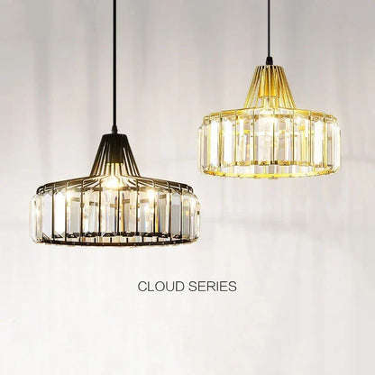 Lámpara colgante LED de cristal DecorBites™: Pantalla dorada retro para sala de estar, dormitorio o comedor.