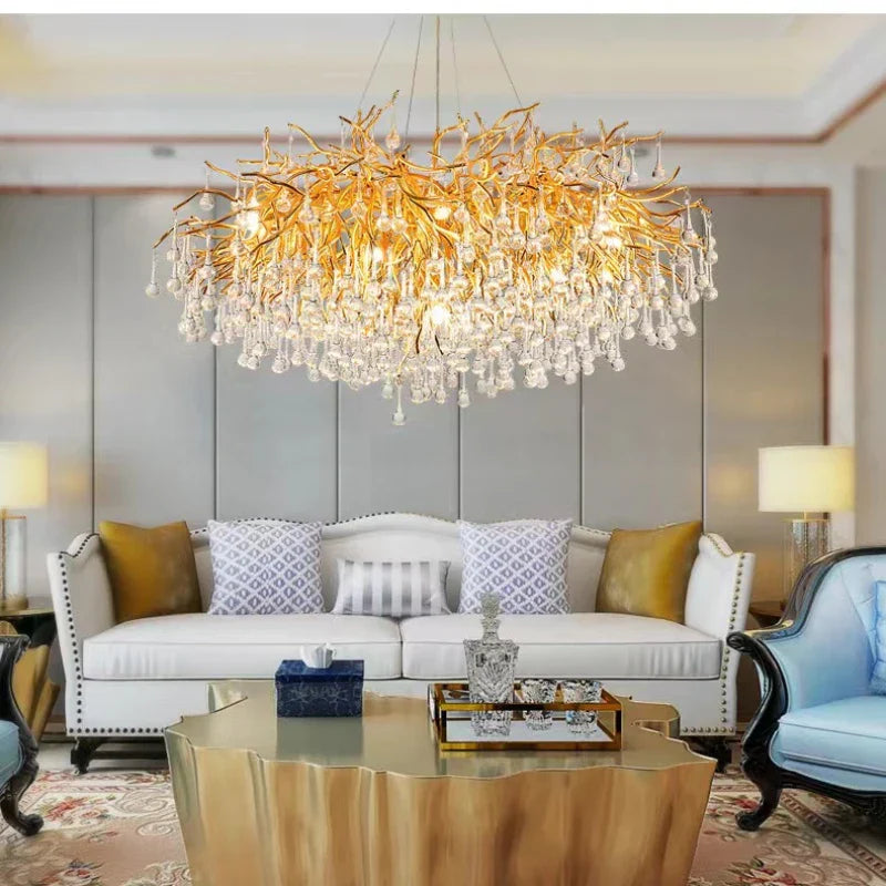 DecorBites™ Gloss Light Luxury Crystal Ceiling Chandelier for Living Room & Dining Room