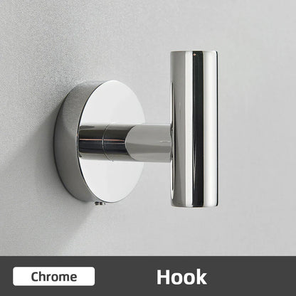 DecorBites™ Brushed Gold Bathroom Accessories Set: Towel Rail, Paper Holder, Hook, Stainless Steel