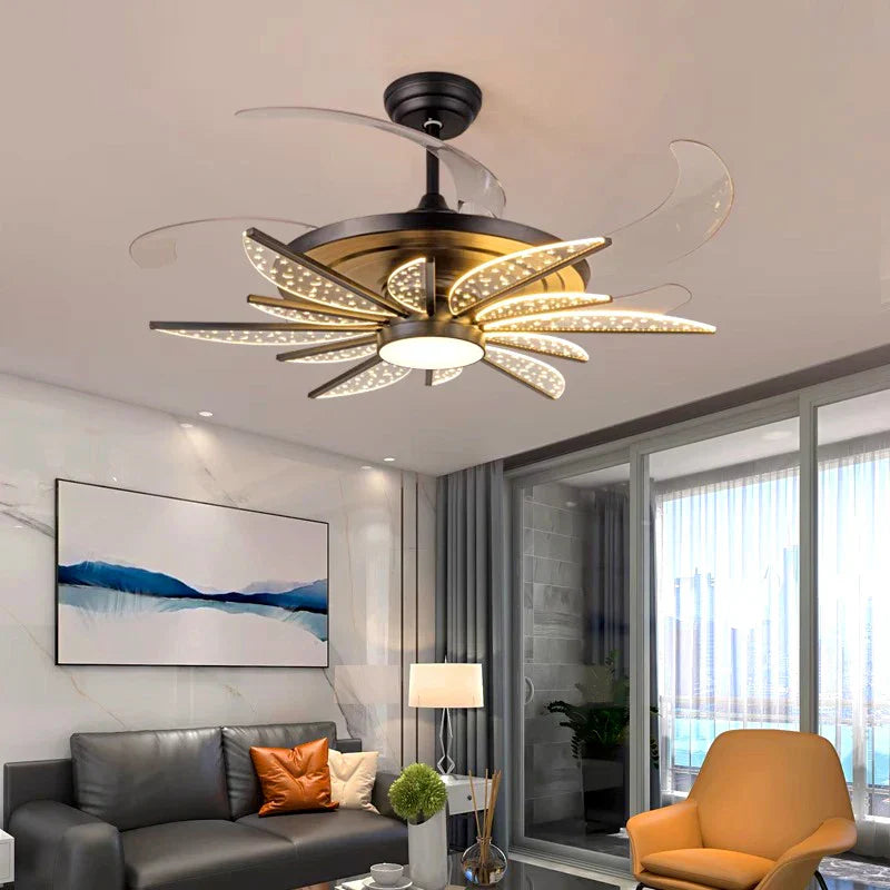 White Modern Ceiling Fan 8-Head Kids Room