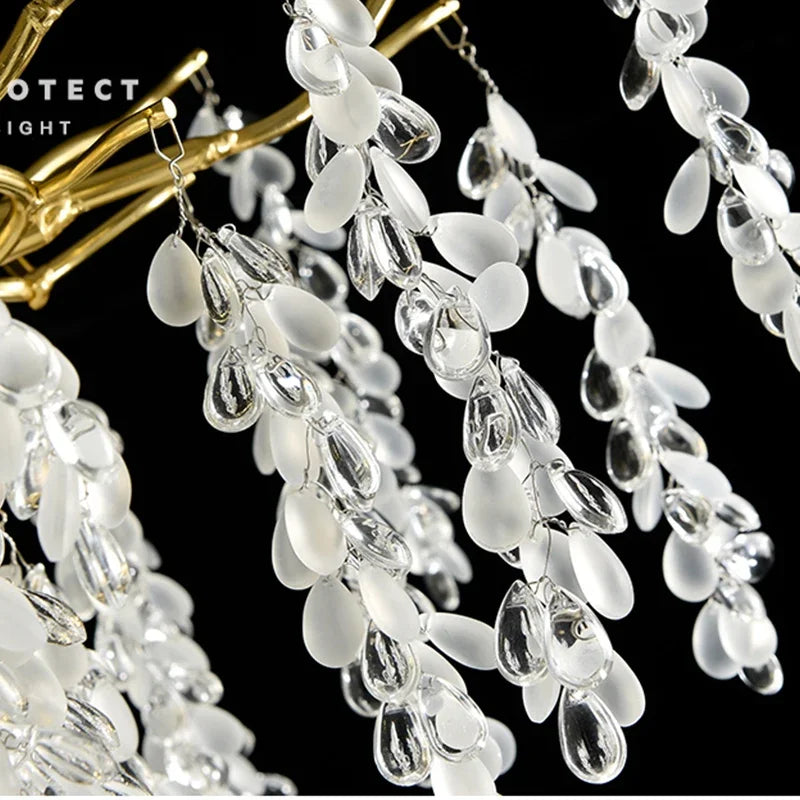 DecorBites™ Golden Branch Crystal Chandelier for Luxurious European Living Room