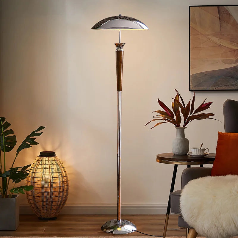 DecorBites™ Industrial Desk Lamp Medieval Style Wood/Iron LED Floor Lamp